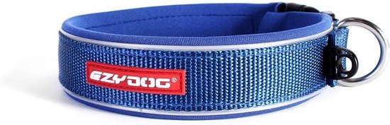 EzyDog Neo Classic Hondenhalsband - Halsband voor Honden - 34-38cm - Blauw  | bol.com
