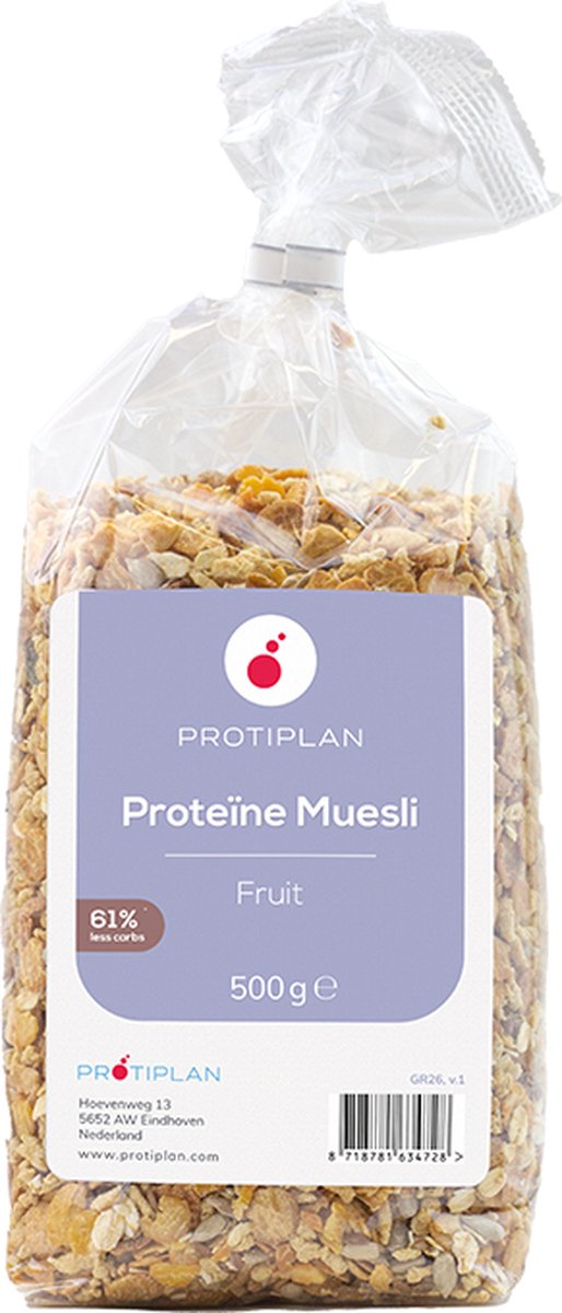 Protiplan Proteïne Muesli Fruit 1 x 500 gram Perfect voor een