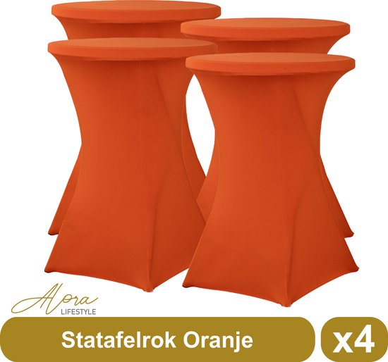 erectie Door Vormen Statafelrok luxe oranje per 4 – statafelhoes – Koningsdag – EK voetbal -  stretch –... | bol.com