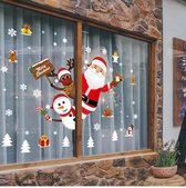 Kerststicker - raamsticker - kerstman sneeuwpop en rendier - Leuke opvallende kerstdecoratie