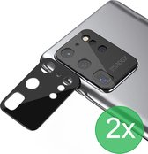 Camerascreenprotector 2x Geschikt voor Samsung Galaxy S20 Ultra - screen protector - glas - bescherm je camera - beschermglas - Zwart - ZT Accessoires