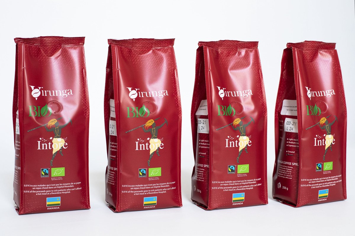 Virunga Coffee - INTORE Bonen - 4 x 250g - Fairtrade & Biologische Koffie - Rwanda