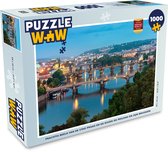 Puzzel Prachtig beeld van de stad Praag en de Rivier de Moldau en zijn bruggen - Legpuzzel - Puzzel 1000 stukjes volwassenen