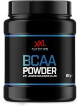 XXL Nutrition - BCAA 2:1:1 Powder - Leucine (2) Isoleucine (1) Valine (1) - Essentiële Aminozuren, BCAA Poeder - Tropical - 500 Gram