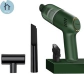 Bol.com Kruimeldief - Auto Stofzuiger - Hand Stofzuiger - Draadloos - 3 Opzetstukken - USB Oplaadbaar - Groen aanbieding