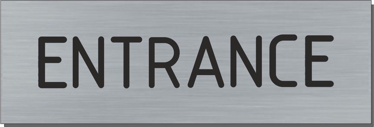 Doorsign - doorplate - deurbord - Entrance - rectangle - stainless steel look - 5 x 15 cm