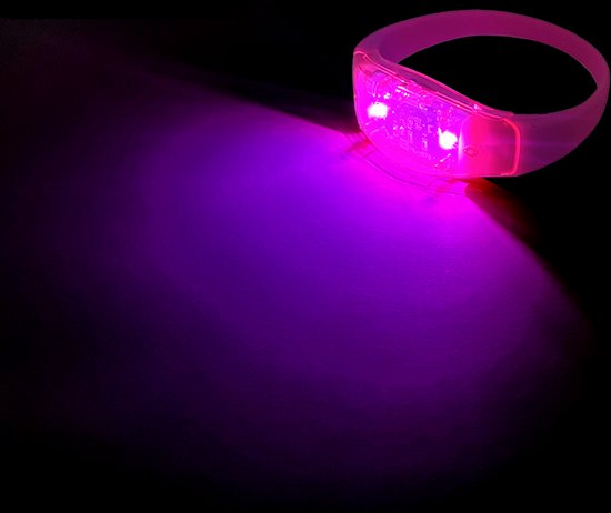 LED armbandje - Sound activated - Lichtgevend - Siliconen - roze | bol.com