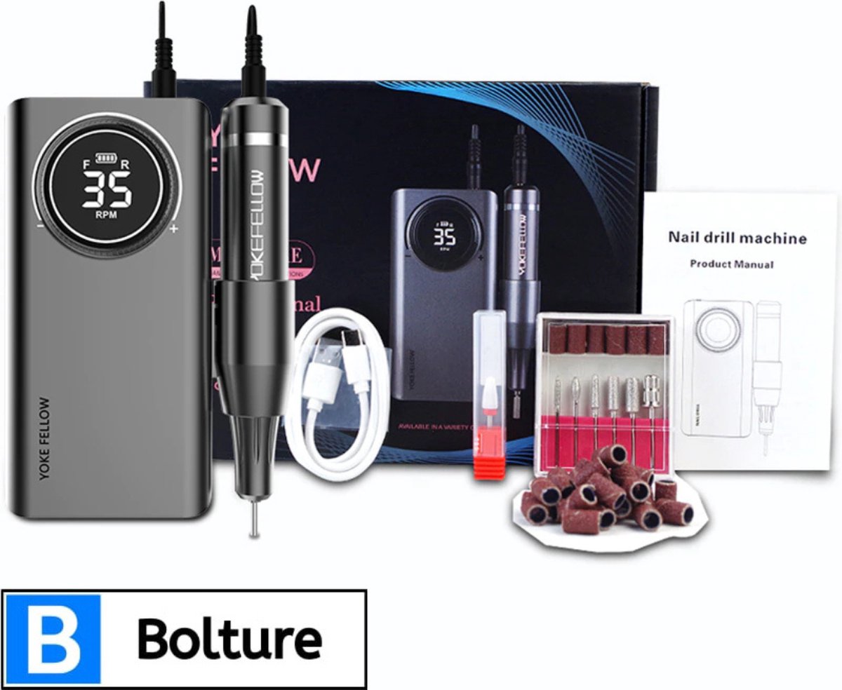 Bolture Pedicureset Professioneel - Electrisch Manicure Apparaat - Nagelvijl - Nagelfrees - Voeten - Inclusief Bitjes en Oplader
