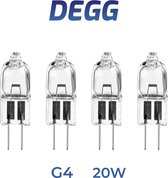 DEGG - Halogeen - G4 - 20Watt - 12Volt - Dimbaar - Helder - Steeklampjes - Warm wit - 4 STUK(S)