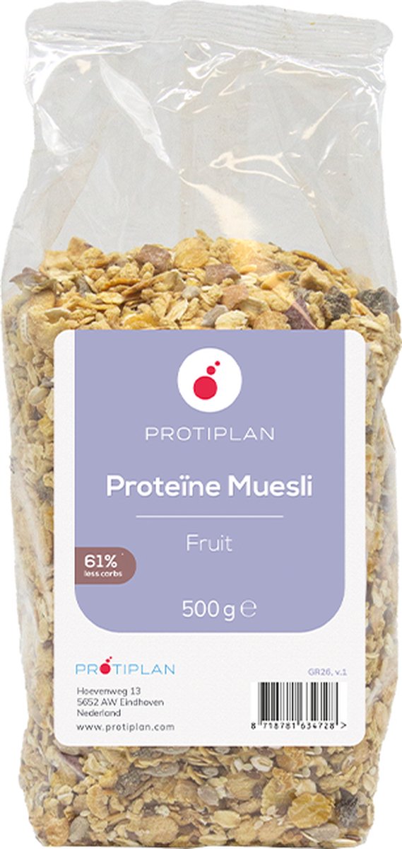 Protiplan Proteïne Muesli Fruit 1 x 500 gram Perfect voor een