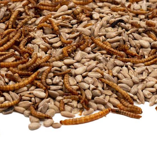 The bird family® - Gepelde zonnebloempitten met Meelwormen - 2.25 kg