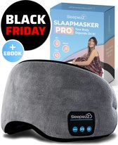SleepiezZ® Slaapmasker PRO - Bluetooth Speakers - Oogmasker Slaap - 100% verduisterend - Grijs