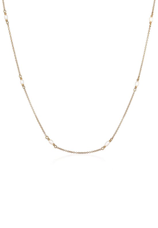 Elli Collier tendance basique pour femme avec perles de culture d'eau douce en Argent sterling 925 plaqué or