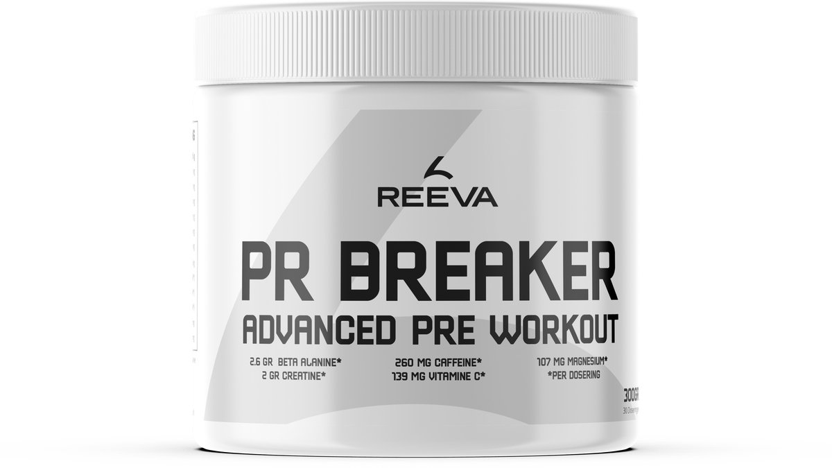 Reeva PR Breaker™ - Advanced Pre Workout voor Fitness en Krachtsport - 20-30 Servings Per Pot - Krachtige mix van 200 mg cafeïne per scoop