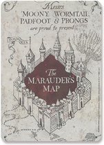 Logoshirt Harry Potter Metalen wandbord klein Marauder's Map 15 x 21 cm Wit