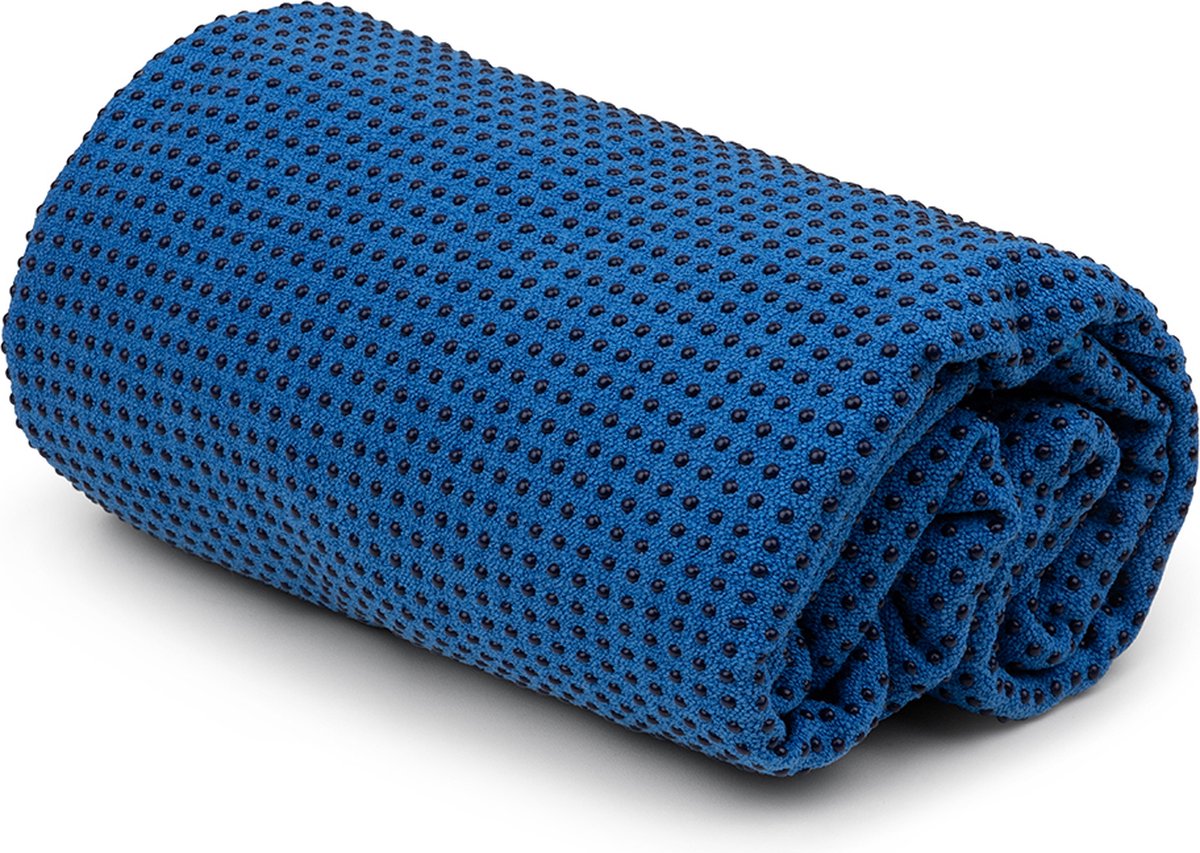 MindBaas - Yoga Handdoek - Fitness Handdoek - Antislip - Sneldrogend - Oceaan Blauw - 183 x 61 cm