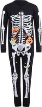 Jongens Onesie Halloween pyjama Skelet met Glow in the Dark details maat 134/140