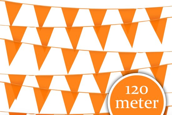 Oranje Versiering | 12 stuks Vlaggenlijn 10 meter Oranje Vlaggetjes |  bol.com