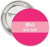 Button Big Sister roze - babyshower - genderreveal - geboorte - baby - zus - button - big sister