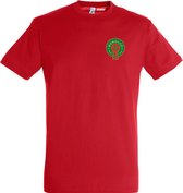 T-shirt Emblème Maroc Klein | Chemise Maroc Rouge | Coupe du monde de Voetbal 2022 | Supporter marocain | Rouge | taille XS