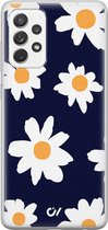 Hoesje geschikt voor Samsung Galaxy A52 5G - Sweet Daisies - Bloemen - Blauw - Soft Case Telefoonhoesje - TPU Back Cover - Casevibes
