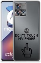 Leuk TPU Back Case Motorola Edge 30 Fusion Hoesje Finger Don't Touch My Phone