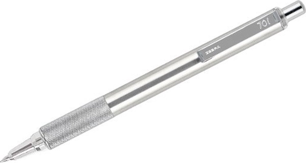 Zebra F701 Balpen Intrekbare Roestvrij staal Medium Zwart 0.7