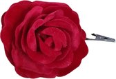 House of Seasons 8 morceaux de fleurs décoratives rose rouge sur clip, feutrine 13,5 cm