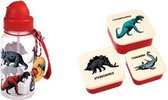 Rex London school set met Drinkfles en Snackdoosjes - 3 stuks - Dinosaurus