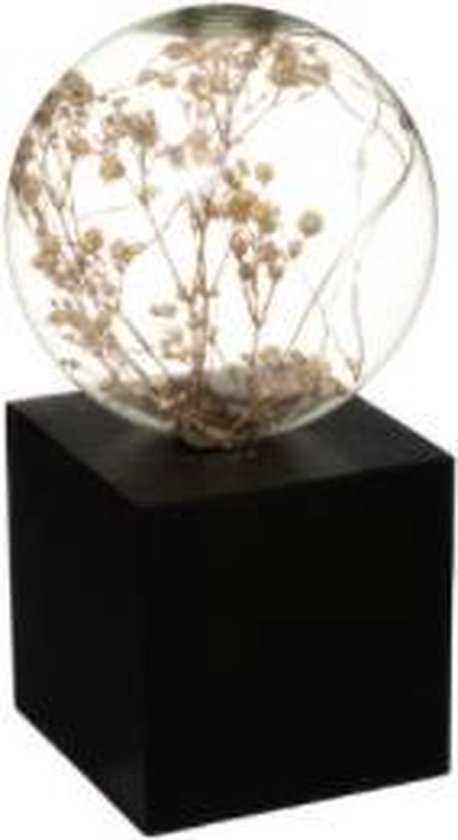 Lampe Atmosphera fleurs séchées noir - LED - H17 cm - Lampe de table - Lampe de nuit - Éclairage d'ambiance