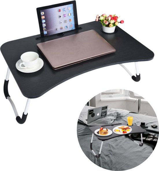 Table de lit robuste - Bureau pliable - Table de canapé - Table de lit -  Support pour... | bol.com