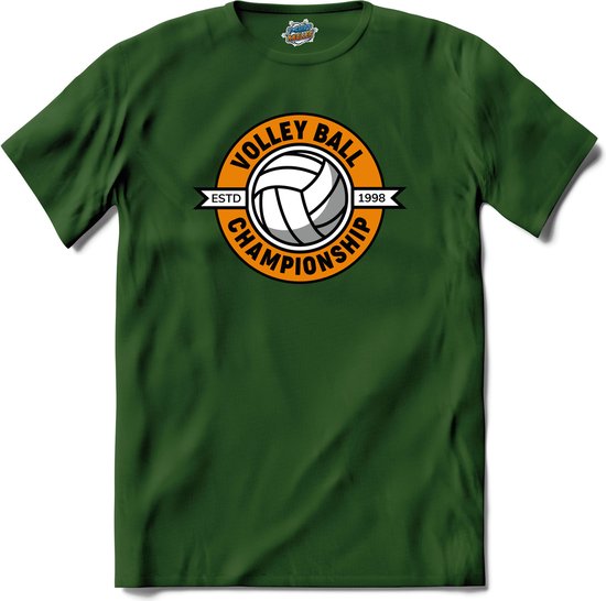 Volleybal championship sport - T-Shirt - Dames - Bottle Groen - Maat XXL