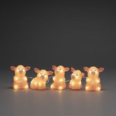 Figurine de Noël illuminée pour l'extérieur - 5 cochons - 12 cm de haut
