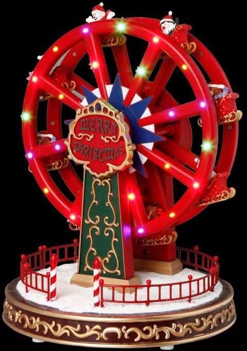 Kerstdorp Kersthuisje met verlichting Kermis Carrousel