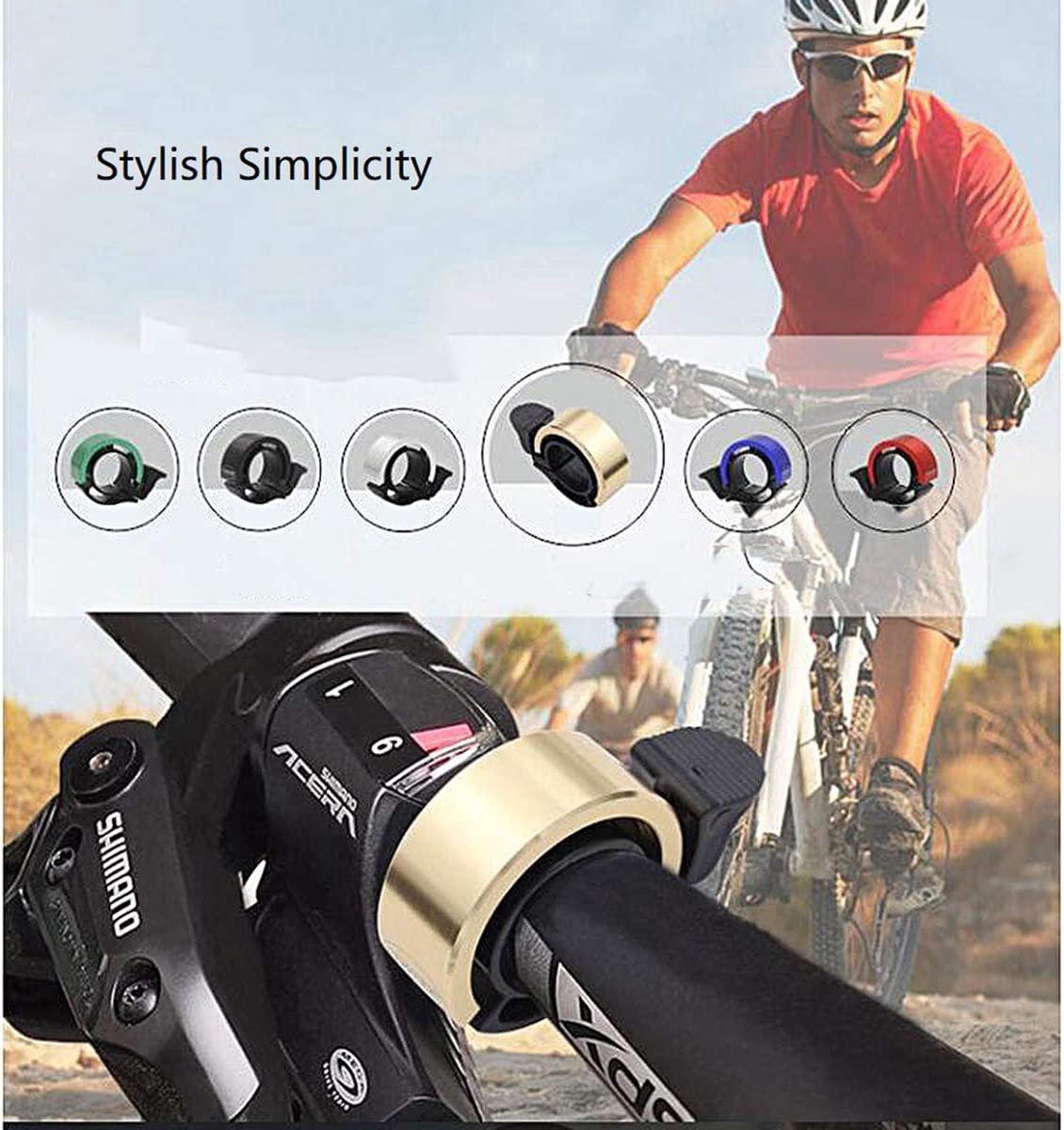 Sonnette Velo Adulte, Sonnette VTT Cloche En Laiton Chi Pour Guidon De 22, 2mm, Pour Enfants Et Adultes Vélo De Route, VTT (Or