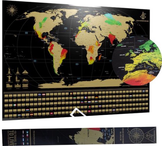 Realistisch leeuwerik Afwijken Your Adventure World Scratch map wereldkaart XL (84 x 59.4cm) - Kras  Wereldkaart... | bol.com