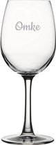 Gegraveerde witte wijnglas 36cl Omke
