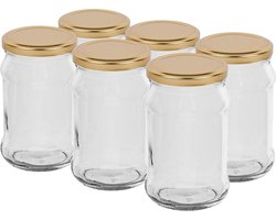 Puurmaken 300ml twist off pot met gouden deksel Ø66 - 6 stuks - glazenpot - jampot