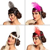 Boland - Hoofdband Flapper assorti - Één maat - Volwassenen - Vrouwen - 20's