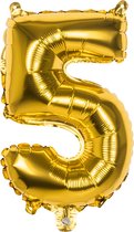 Boland - Folieballon '5' goud (36 cm) 5 - Goud - Cijfer ballon