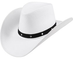 Boland - Hoed cowboy Wichita wit Wit - 59 - Volwassenen - Unisex - Cowboy - Indiaan - Festival