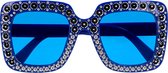 Boland - Partybril Bling bling blauw Blauw - Volwassenen - 50's - Rock & Roll, Glitter and Glamour - Frankrijk - Les Bleus - Voetbal