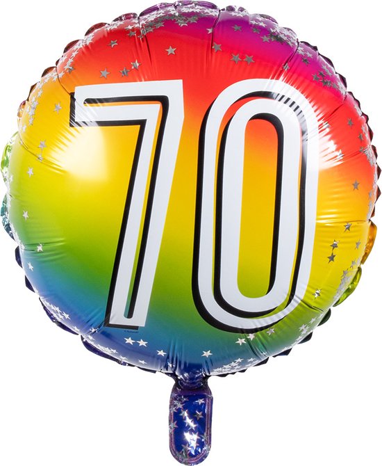 Boland - Folieballon cijfer(45 cm) 70 - Multi - Cijfer ballon
