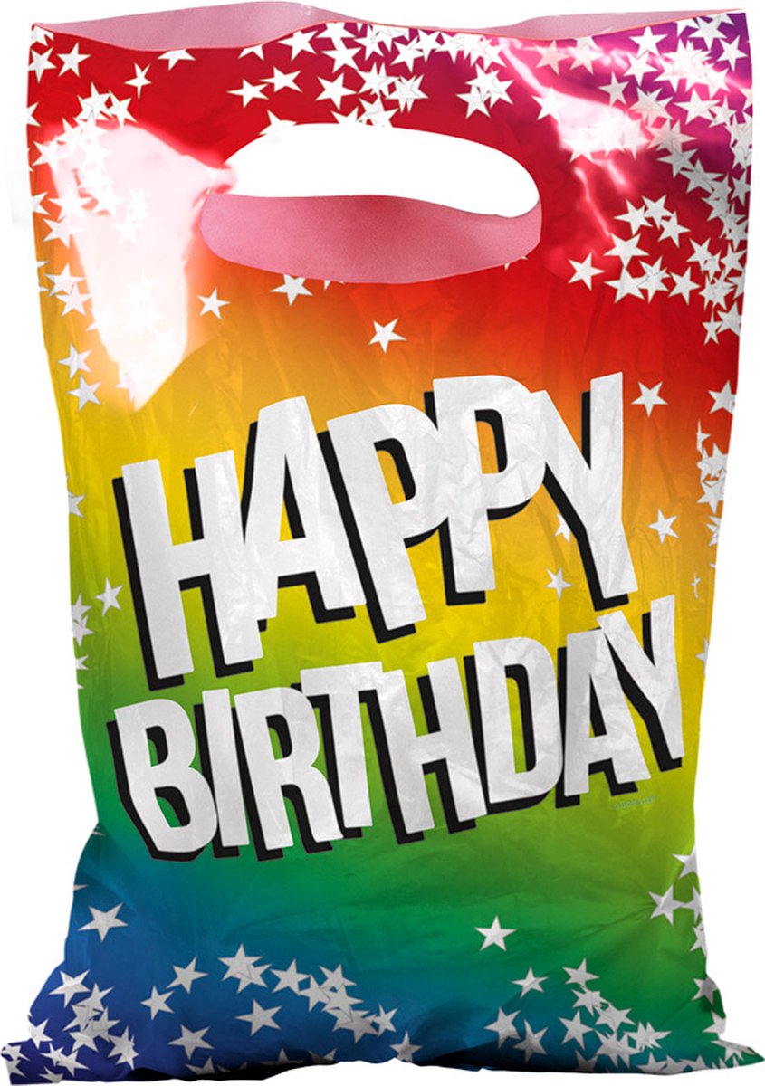 6 Pochettes Cadeau "Anniversaire Multicolore" à Prix Minis Sur