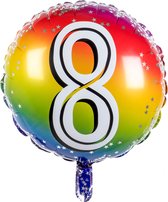 Boland - Folieballon '8' 8 - Multi - Cijfer ballon