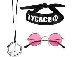 Boland - Set Peace deluxe - Volwassenen - Unisex - Hippie - 60's & 70's - Hippie & Flower Power