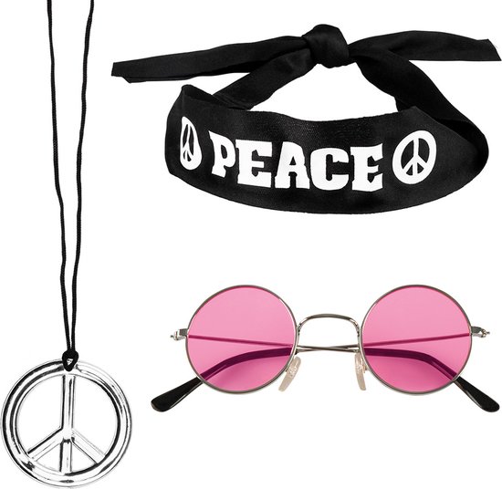 Boland - Set Peace deluxe - Volwassenen - Unisex - Hippie - 60's & 70's - Hippie & Flower Power