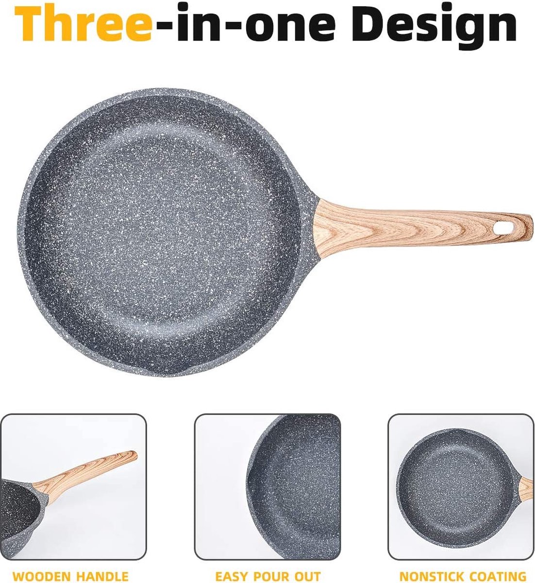 Bakpannen Inductie Met Anti Aanbaklaag 28cm, Omelet Pan Bakpanne Braadpannen Koekenpan Gegoten Aluminium Granieten Pan Aanpassen Aan Gasfornuis En Inductiefornuis 591014657