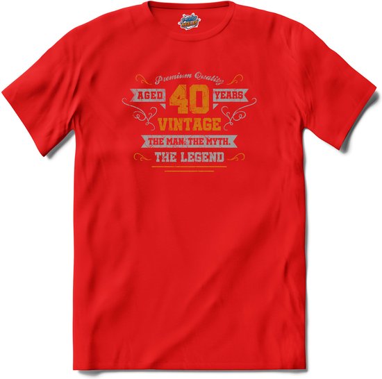 40 Jaar vintage legend - Verjaardag cadeau - Kado tip - T-Shirt - Jongens - Rood - Maat 10 jaar