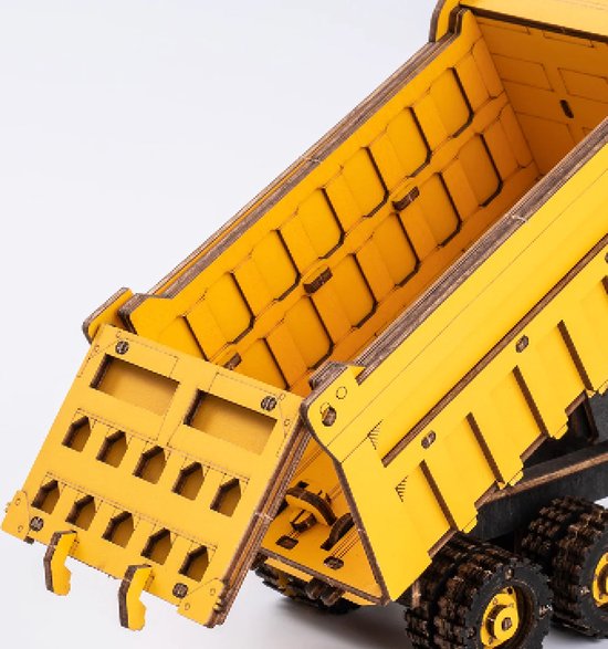 Robotime Dump Truck – Houten Bouwdoos, Lasergesneden, Stevige Berken Multiplex, Geen Gereedschap Nodig